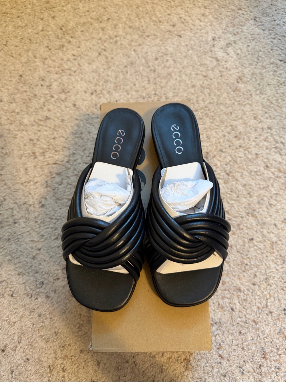ECCO Sculpted Alba 25 Black Leather Slide Sandals Women’s US 5–5.5 EU 36